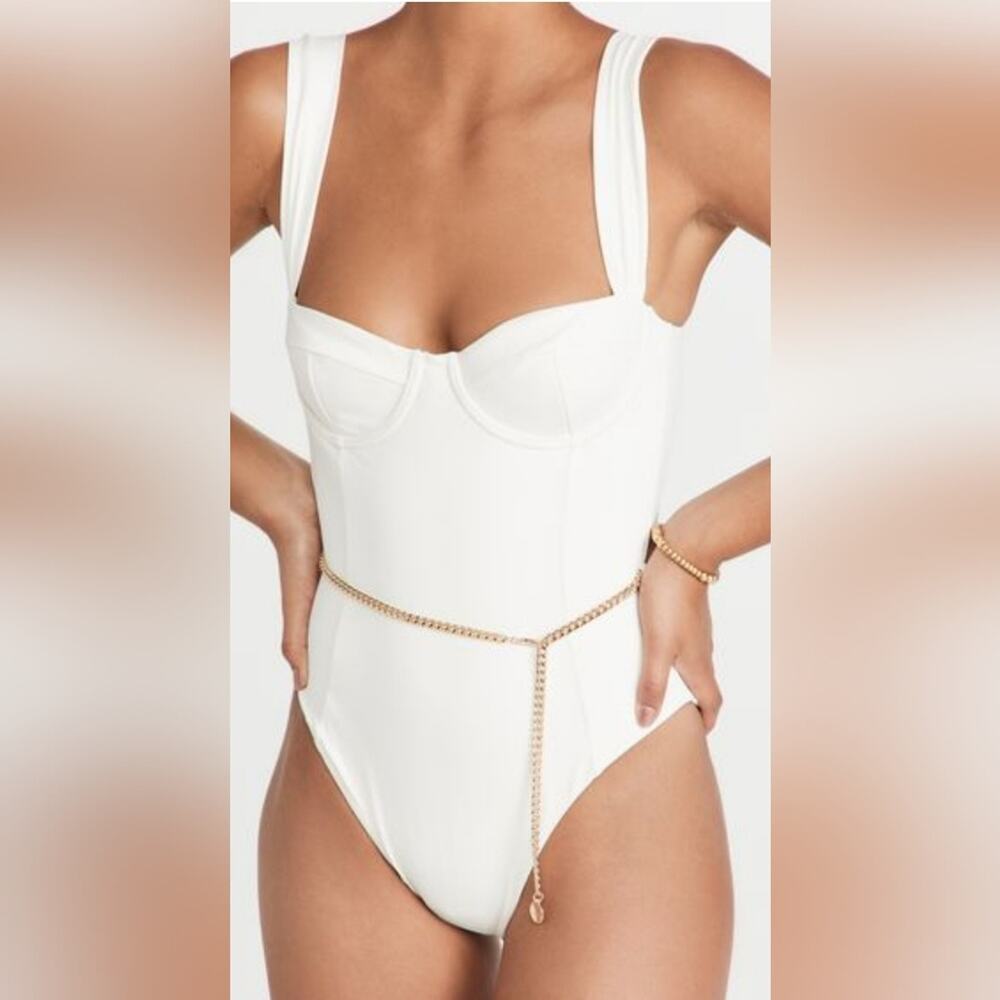 NWT! WeWoreWhat Danielle Belted One-Piece Swimsuit